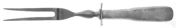 1810 (Sterling, 1930) Small Carving Fork Stainless Prong W/Sterling Guar