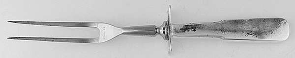 1810 (Sterling, 1930) Small Carving Fork Stainless Prong W/Sterling Guar