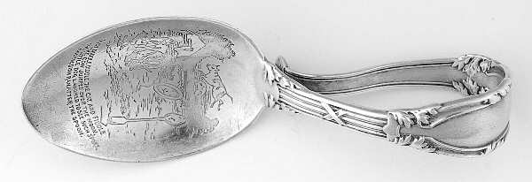 Abbottsford (Sterling, 1907) Curved Handle Nursery Rhyme Baby Spoon