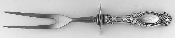 Abbottsford (Sterling, 1907) Lg Carving/Roast Fork-Stn Prong w/Sterling Guard