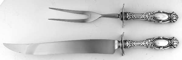 Abbottsford (Sterling, 1907) (2 Pc)Carving Set-Lg Stnbl/Roast w/Sterling Guard