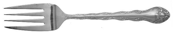 Abbey Rose (Silverplate) Medium Solid Cold Meat Serving Fork