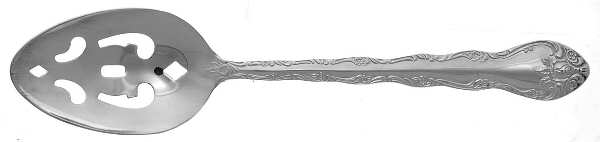 Abbey Rose (Silverplate) Pierced Tablespoon (Serving Spoon)
