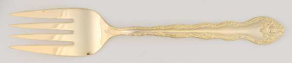 Abbey Rose (Gold Electroplate) Medium Solid Cold Meat Serving Fork