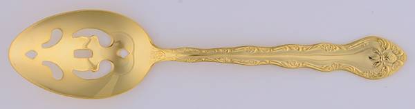 Abbey Rose (Gold Electroplate) Pierced Tablespoon (Serving Spoon)