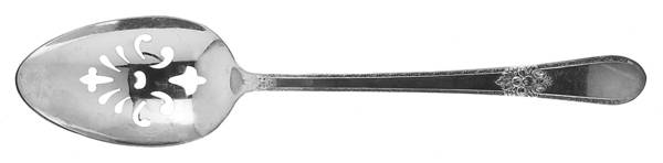 Adoration (Silverplate, No Monograms) Pierced Tablespoon (Serving Spoon)