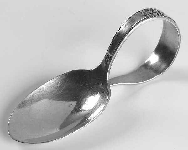 Adoration (Silverplate, No Monograms) Curved Handle Baby Spoon