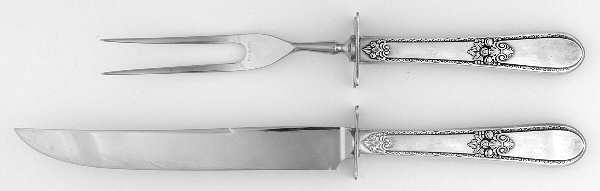 Adoration (Silverplate, No Monograms) Small Stainless Blade 2-Piece Steak Carving Set