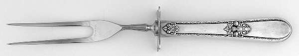 Adoration (Silverplate, No Monograms) Small Steak Carving Fork with Stainless Prongs