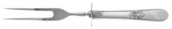 Adoration (Silverplate, No Monograms) Small Steak Carving Fork with Stainless Prongs