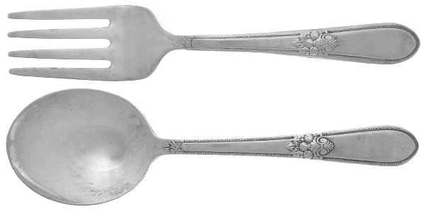 Adoration (Silverplate, No Monograms) 2 Pc Baby Set (BF, BS)