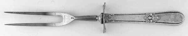 Adoration (Silverplate, No Monograms) Large Stainless-Prong Roast Carving Fork
