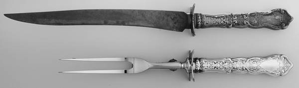 Alhambra (Silverplate, 1907) Large 2-Piece Roast Carving Set w/Stainless Blade
