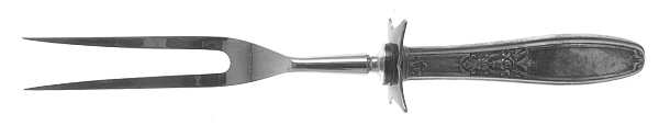 Ambassador (Silverplate, 1919) Large Stainless-Prong Roast Carving Fork by International Silver