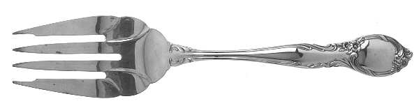 Amberly (Silverplate, 1985) Medium Solid Cold Meat Serving Fork