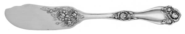 American Beauty Rose (Silverplate, 1909, s) Flat Handle Butter Spreader