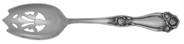 American Beauty Rose (Silverplate, 1909, s) Pierced Tablespoon (Serving Spoon) HC