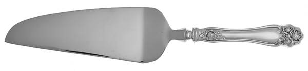 American Beauty Rose (Silverplate, 1909, s) Pie and Cake Server with Stainless Blade HC