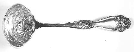 American Beauty Rose (Silverplate, 1909, s) Solid Gravy Ladle