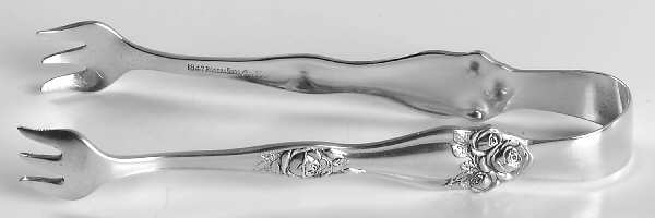 American Beauty Rose (Silverplate, 1909, s) Sugar Tongs