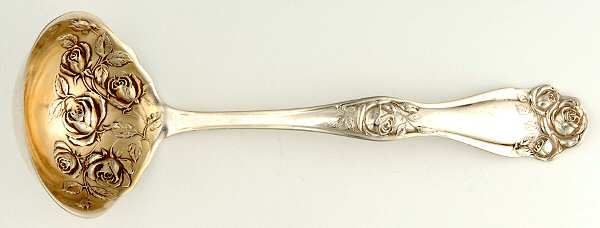 American Beauty Rose (Silverplate, 1909, s) Solid Gravy Ladle