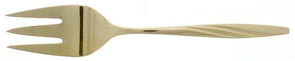 American Flair Gold (Gold Electroplate) Medium Solid Cold Meat Serving Fork