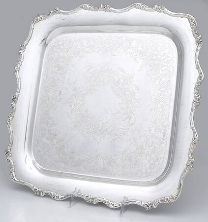 American Rose (Silverplate, Holloware) 15" Square Platter