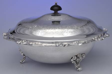 American Rose (Silverplate, Holloware) Silverplate Round Covered Casserole