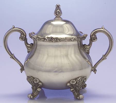 American Rose (Silverplate, Holloware) Sugar Bowl & Lid