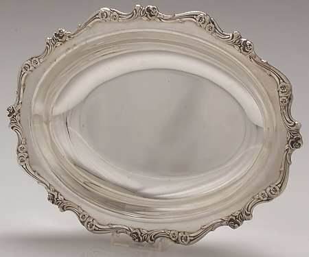 American Rose (Silverplate, Holloware) Footed Plated Oval Vegetable Bowl