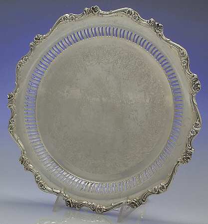 American Rose (Silverplate, Holloware) Small Round Silverplate Tray
