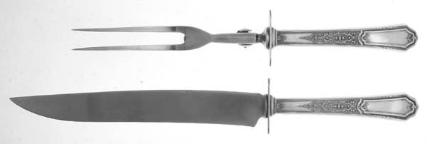 Ancestral (Silverplate, 1924) Large 2-Piece Roast Carving Set w/Stainless Blade