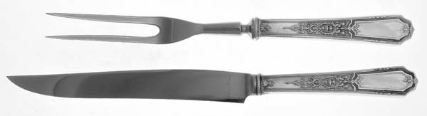Ancestral (Silverplate, 1924) Small 2-Piece Steak Carving Set w/Stainless Blade