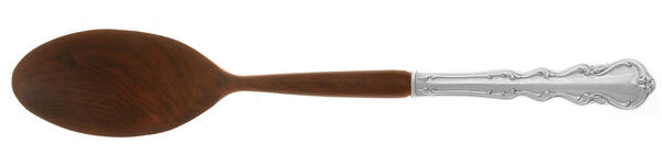 Angelique (Sterling) Salad Serving Spoon with Wooden Bowl HC