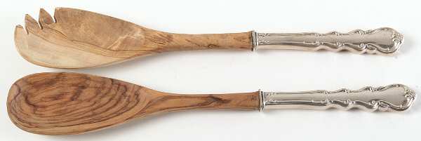 Angelique (Sterling) Wooden Bowl 2-Piece Salad Set