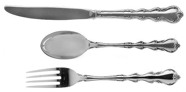 Angelique (Sterling) 3-Piece Youth Set (Knife, Fork & 5 O'Clock Spoon)