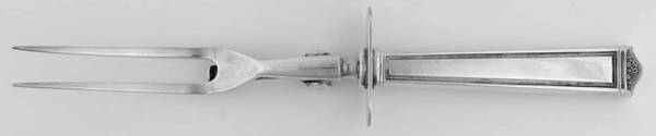 Anniversary (Silverplate, 1923) Small Steak Carving Fork with Stainless Prongs