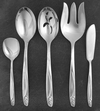 Anniversary Rose (Silverplate, 1962) 5 Piece Hostess Set