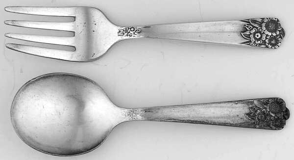 April (Silverplate, 1950) 2 Pc Baby Set (BF, BS)