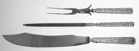 Arabesque (Silverplate, 1887) Large 3-Piece Roast Carving Set w/ Stainless Blade