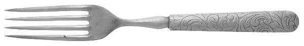 Arabesque (Silverplate, 1887) Indented Solid Handled Fork