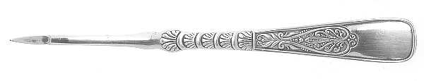 Assyrian-Greek (Silverplate, 1889) Solid Nut Pick