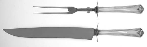 Ashland (Silverplate, 1914) Large 2-Piece Roast Carving Set w/Stainless Blade