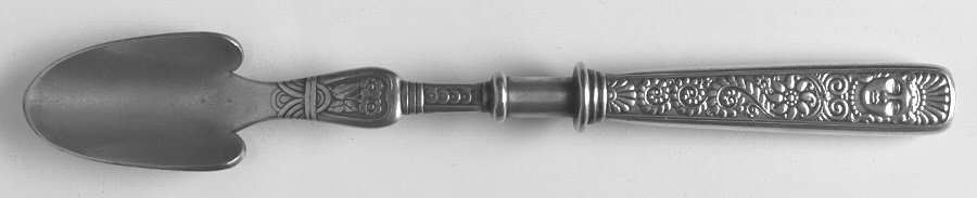 Assyrian Head (Silverplate, 1886) Cheese Scoop with Silverplate Scoop