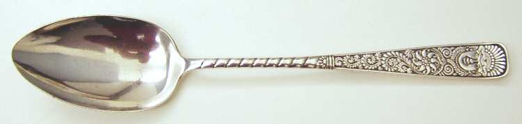 Assyrian Head (Silverplate, 1886) Large Solid Dressing Spoon