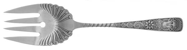 Assyrian Head (Silverplate, 1886) Large Solid Cold Meat Serving Fork