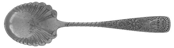Assyrian Head (Silverplate, 1886) Sugar Shell Spoon