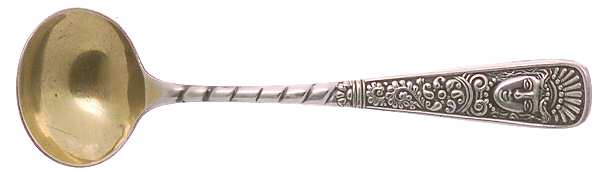 Assyrian Head (Silverplate, 1886) Master Salt Spoon