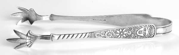 Assyrian Head (Silverplate, 1886) Large Ice Serving Tongs