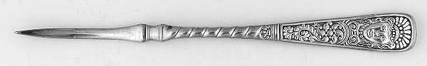 Assyrian Head (Silverplate, 1886) Solid Nut Pick